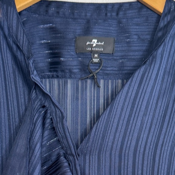 7 FOR ALL MANKIND Sparkle Ruffled Sleeveless Top Size M - Picture 6 of 13